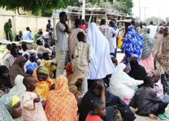 Civilians who fled their homes following an attack by Boko Haram